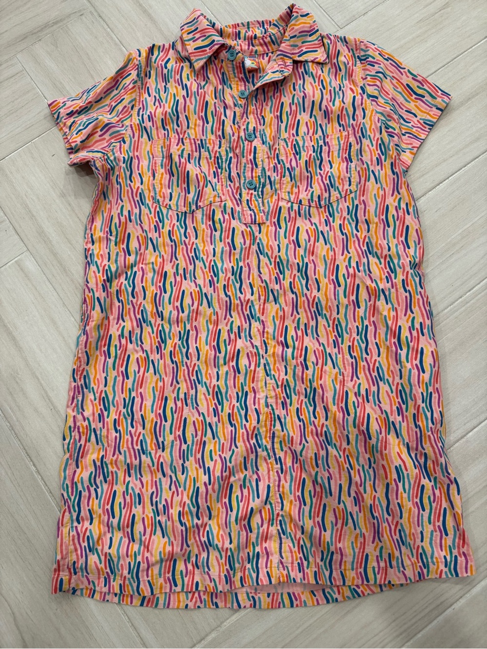 Mokuyobi Confetti Blast shirt Dress Short Sleeve Collared Dress Small